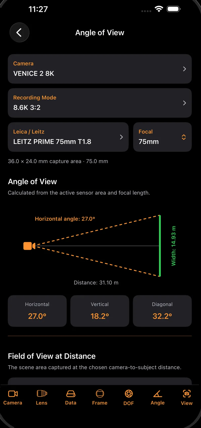 Ant CineKit Angle of View Calculator